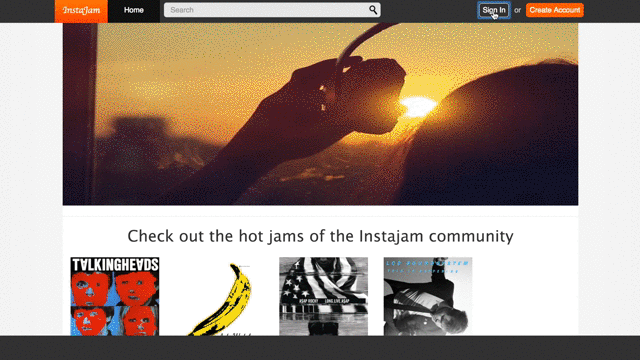 Animated image of instajam website